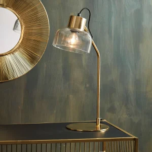 SEMA DESIGN Lampe Design En Fer H54cm Doré Et Verre – Courba 12
