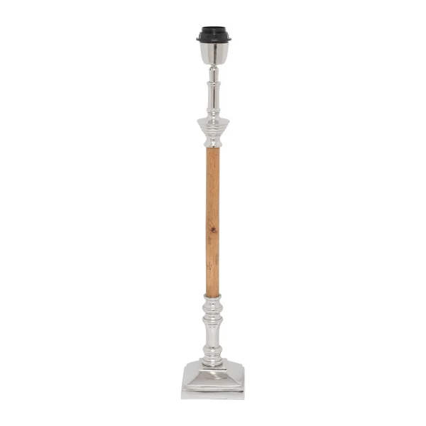 Côté Table Pied Lampe En Aluminium Et Manguier H60cm Argent – Chaveny 1