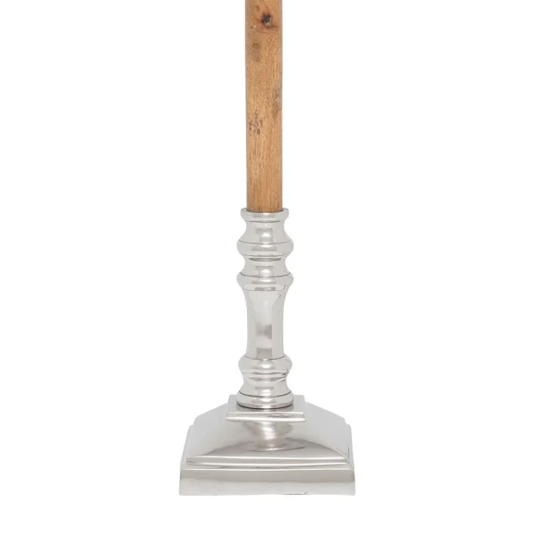 Côté Table Pied Lampe En Aluminium Et Manguier H60cm Argent – Chaveny 4