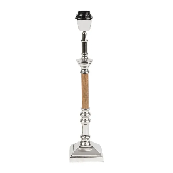 Côté Table Pied Lampe En Aluminium Et Manguier H38cm Argent – Chaveny 1