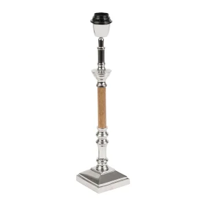 Côté Table Pied Lampe En Aluminium Et Manguier H38cm Argent – Chaveny 8