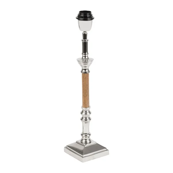 Côté Table Pied Lampe En Aluminium Et Manguier H38cm Argent – Chaveny 3