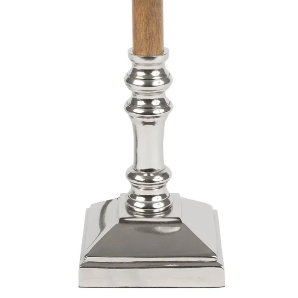 Côté Table Pied Lampe En Aluminium Et Manguier H38cm Argent – Chaveny 5