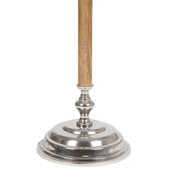 Côté Table Pied Lampadaire En Aluminium Et Bois H132.5cm Argent – Chaveny 3