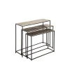 Côté Table Console Gigogne (x3) En Fer Argenté – Felia 22