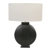 Côté Table Lampe En Céramique Et Lin H35cm Noir Et Naturel – Eissalet 5