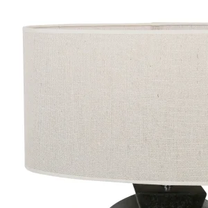Côté Table Lampe En Céramique Et Lin H35cm Noir Et Naturel – Eissalet 12