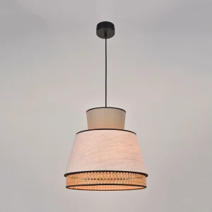Market Set Suspension En Lin Lavé Et Cannage H37.5cm Nude – Singapour 11