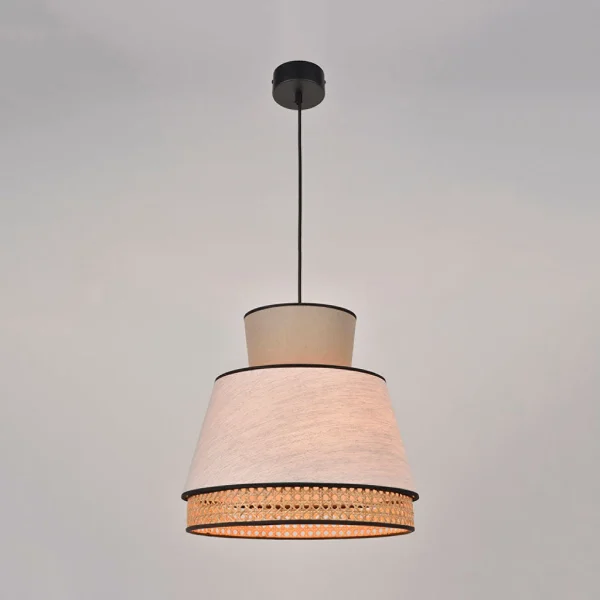 Market Set Suspension En Lin Lavé Et Cannage H37.5cm Nude – Singapour 4