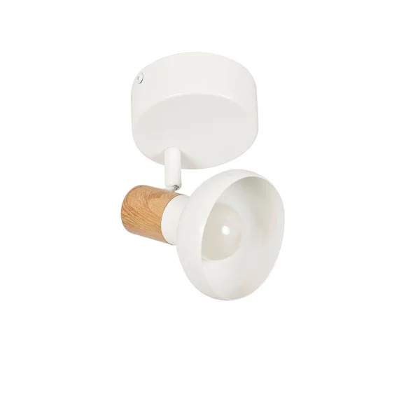 Corep Spot 1 Lumière En Métal Effet Bois Blanc – Alvar 1
