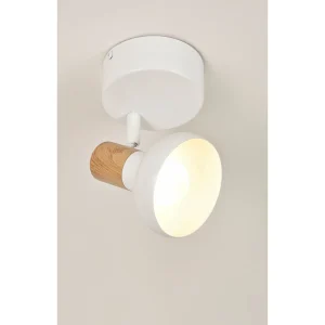 Corep Spot 1 Lumière En Métal Effet Bois Blanc – Alvar 6