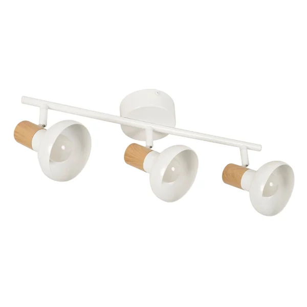 Corep Spot 3 Lumières En Métal Effet Bois Blanc – Alvar 1
