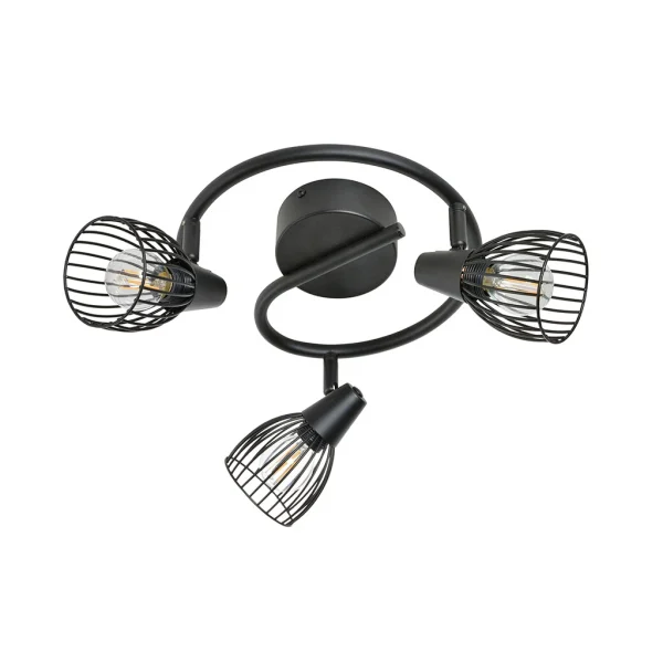 Corep Plafonnier 3 Lumières Metal D30cm Noir – Filaire Jaro 1