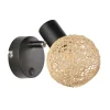 Corep Spot 1 Lumière En Metal Et Ficelle H18cm Noir – Malya 20