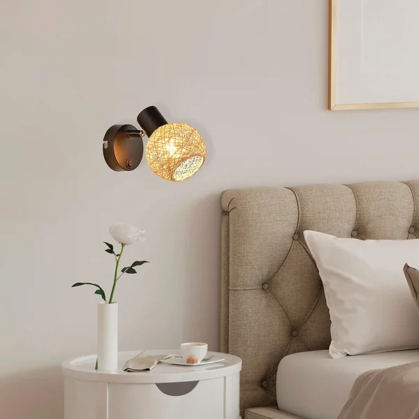 Corep Spot 1 Lumière En Metal Et Ficelle H18cm Noir – Malya 4