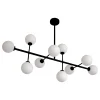 Opjet Suspension Edmond 10 Globes En Verre Opaline Noir 22