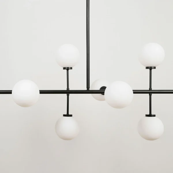 Opjet Suspension Edmond 10 Globes En Verre Opaline Noir 5