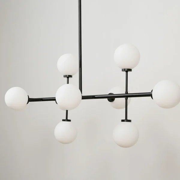 Opjet Suspension Edmond 10 Globes En Verre Opaline Noir 7