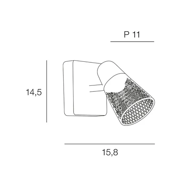 Corep Spot 1 Lumière En Métal H14.5cm Naturel Et Gris – Hillside 4