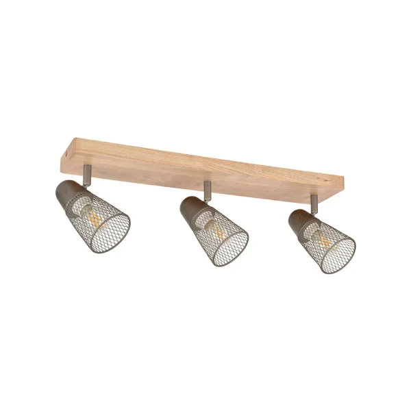 Corep Spot 3 Lumières En Métal H14.5cm Naturel Et Gris – Hillside 1