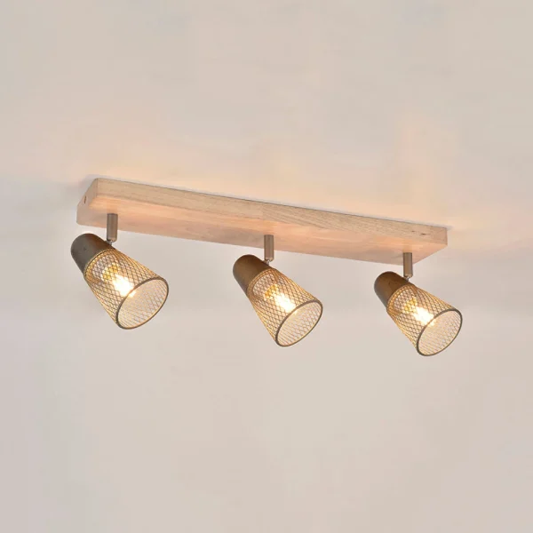 Corep Spot 3 Lumières En Métal H14.5cm Naturel Et Gris – Hillside 3