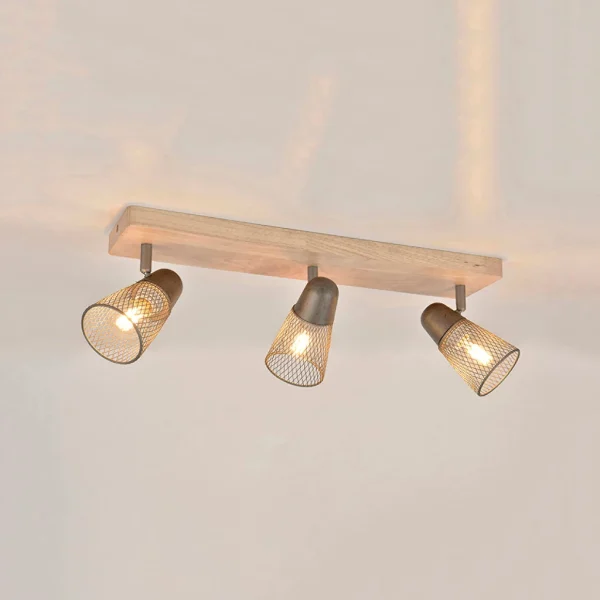 Corep Spot 3 Lumières En Métal H14.5cm Naturel Et Gris – Hillside 6