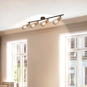 Corep Spot 4 Lumières En Métal Et Laiton L78cm En Métal Noir – Winston 14