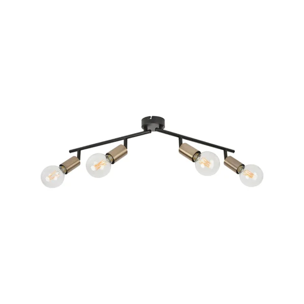 Corep Spot 4 Lumières En Métal Et Laiton L78cm En Métal Noir – Winston 7