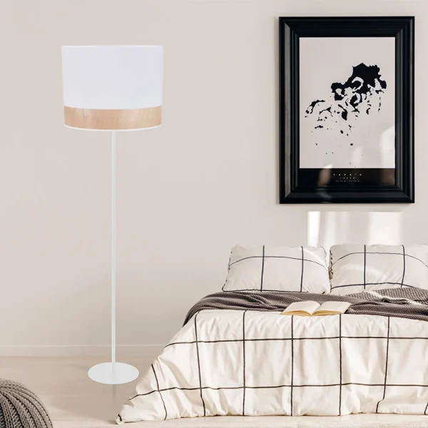 Corep Lampadaire En Metal Et Coton H171cm Blanc – Raito 6