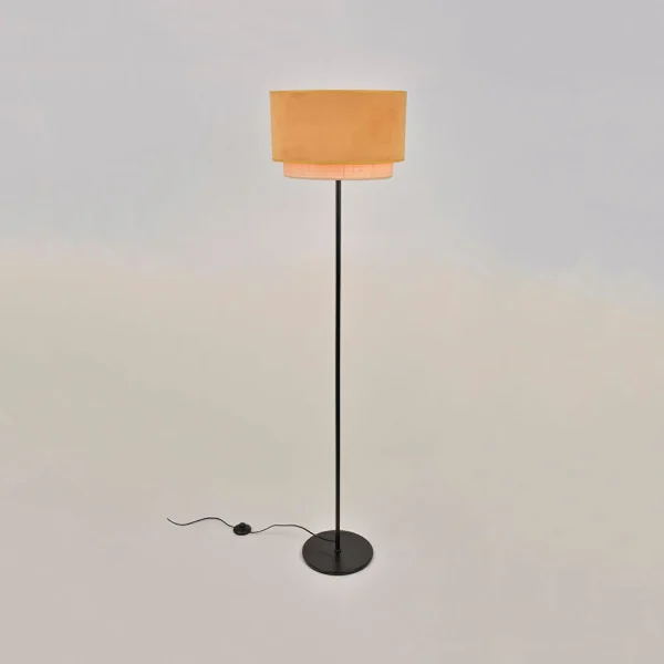 Corep Lampadaire En Metal Et Velours H160cm Moutarde – Boheme 4
