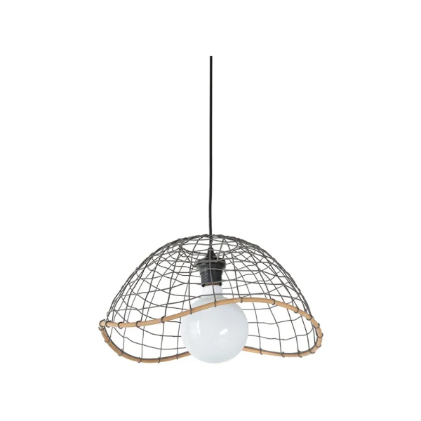Corep Suspension En Métal Et Bambou D41cm Anthracite – Lanka 1