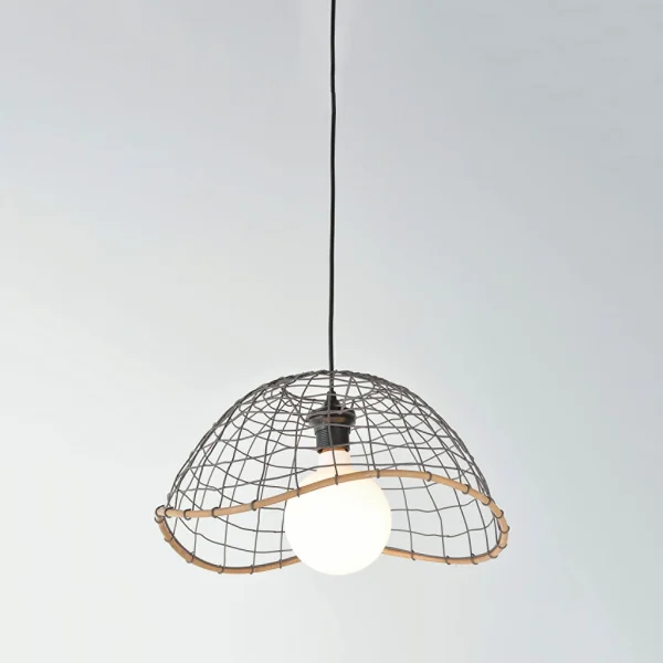 Corep Suspension En Métal Et Bambou D41cm Anthracite – Lanka 3