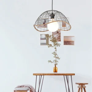 Corep Suspension En Métal Et Bambou D41cm Anthracite – Lanka 12