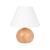 Corep Lampe En Bois Et Coton H24cm Blanc – Rondo 11