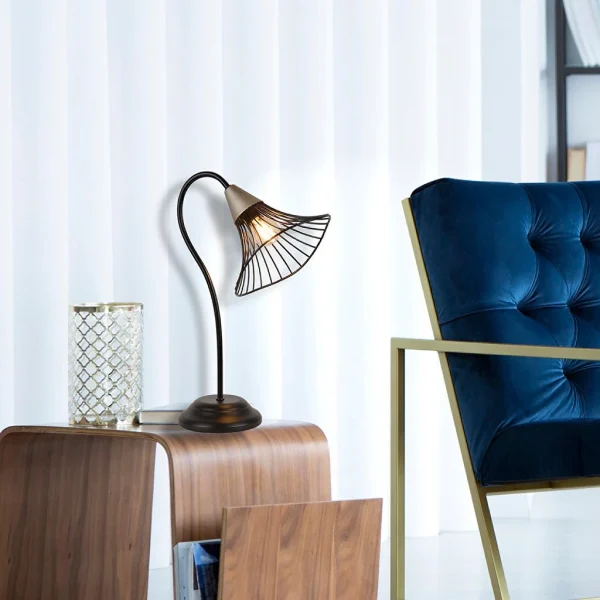 Corep Lampe En Métal Et Laiton H42cm Noir – Lizzie 5