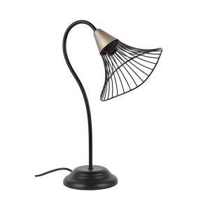Corep Lampe En Métal Et Laiton H42cm Noir – Lizzie 15