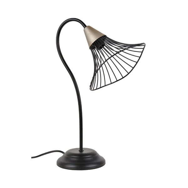 Corep Lampe En Métal Et Laiton H42cm Noir – Lizzie 6