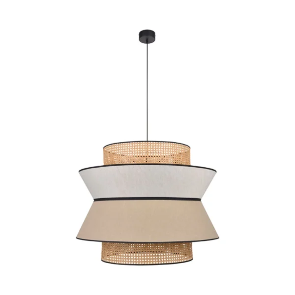 Market Set Suspension En Lin Lavé Et Cannage H60cm Nude – Singapour 1