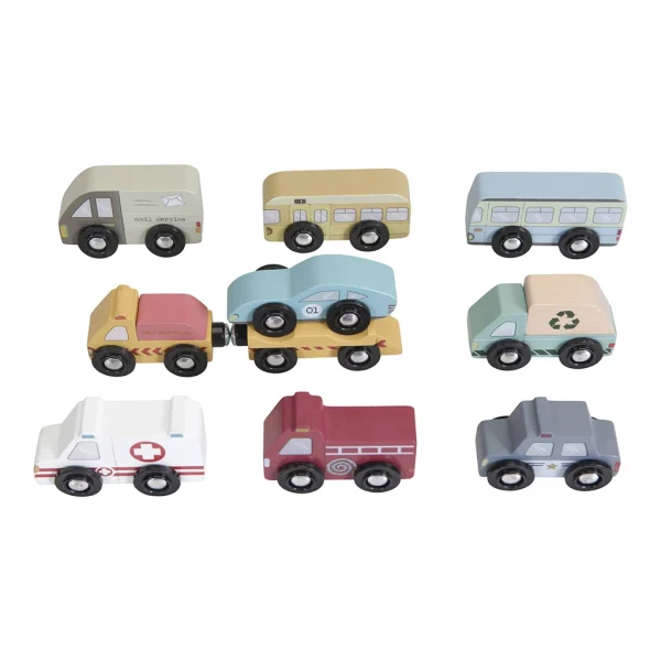 Little Dutch Circuit Train En Bois – 9 Vehicules 1