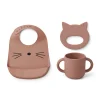 Liewood Set Bavoir/gobelet/anneau De Dentition Carol Chat Rose Fonce 19