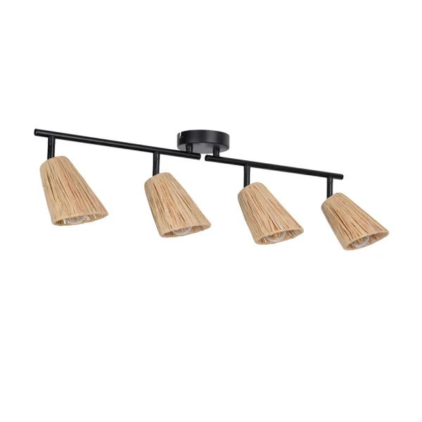 Corep Spot 4 Lumières En Raphia L60cm Naturel – Playa 6