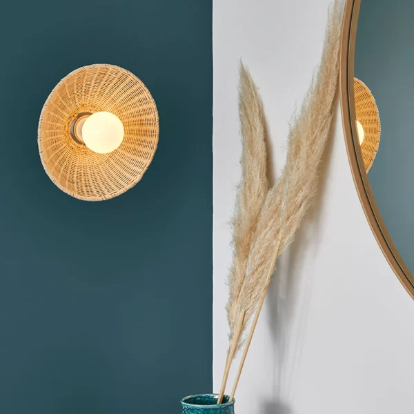Corep Applique En Métal Et Rotin Tressé D30cm Naturel – Calanques 4