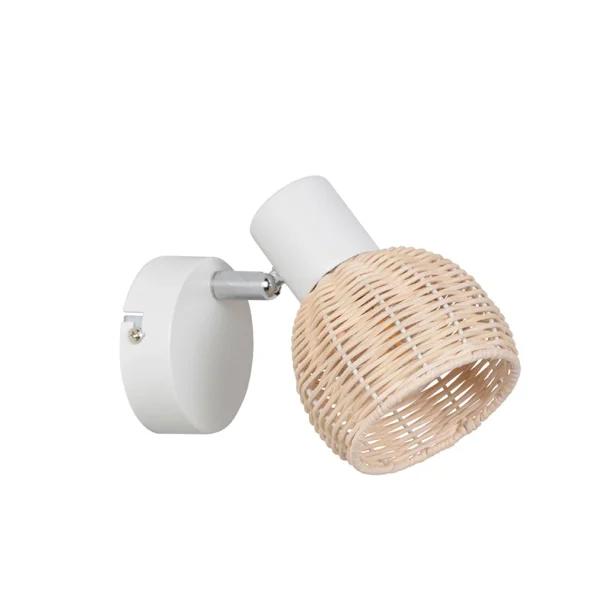 Corep Spot 1 Lumière En Métal Et Rotin Tressé H13cm Naturel – Calanques 1