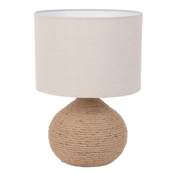 Corep Lampe En Céramique Et Lin H40cm Naturel – Hacienda 1