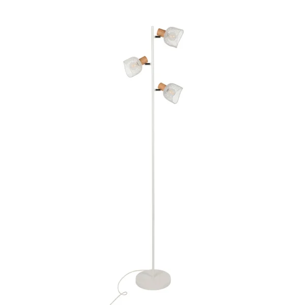 Corep Lampadaire 3 Lumières En Métal H153.5cm Blanc – Ottawa 1