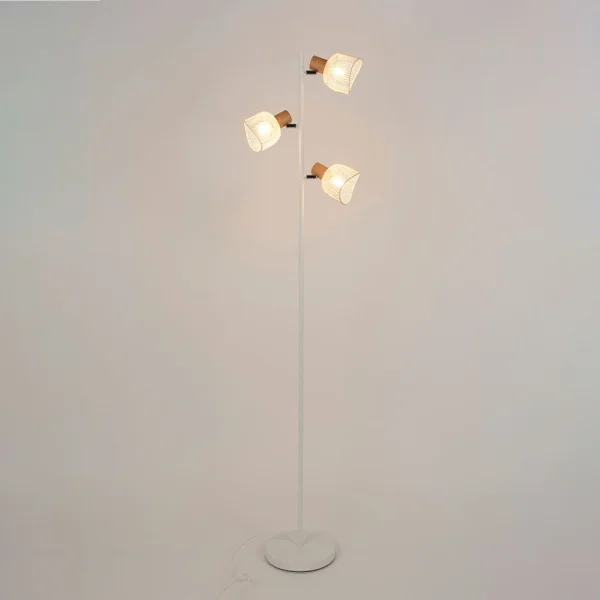 Corep Lampadaire 3 Lumières En Métal H153.5cm Blanc – Ottawa 3