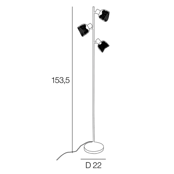 Corep Lampadaire 3 Lumières En Métal H153.5cm Blanc – Ottawa 5