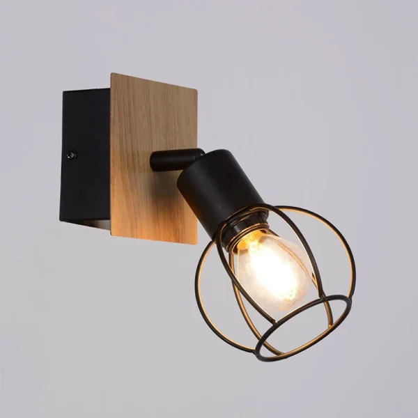 Corep Spot En Métal H18.5cm Noir Et Naturel – Owen 3