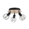 Corep Spot 3 Lumières En Métal D24cm Noir Et Naturel – Owen 14