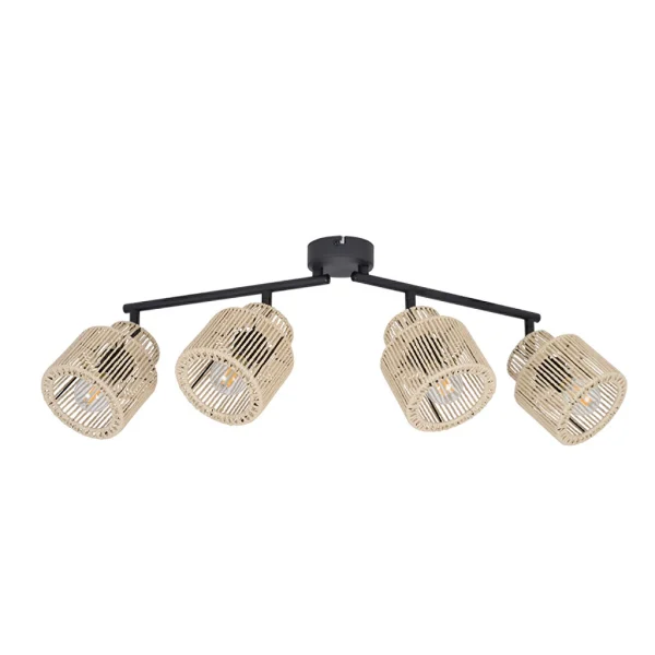 Corep Spot 4 Lumières En Métal Et Cordelette L66cm Naturel – Cancun 6